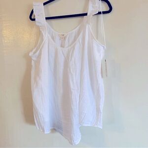 Terra & Sky White Sleeveless Top 100% Cotton Sz 2X Gorgeous NWT